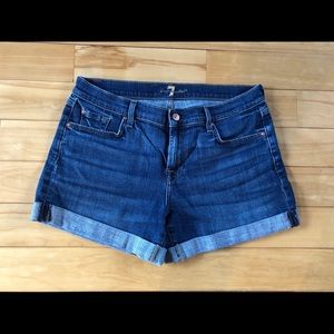7 for All Mankind roll-hem denim shorts size 30
